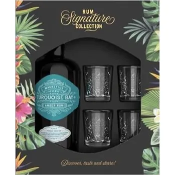 Rum Turquoise Bay 0,7 l + 4x sklenička