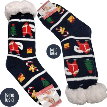 Dámské ponožky Teplé ponožky s kožíškem Vánoční 35-38 č.5