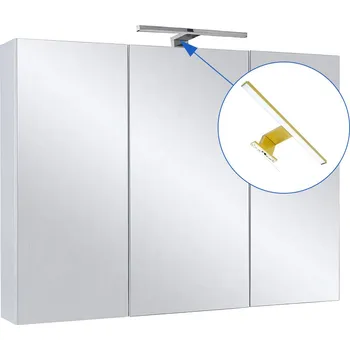 Koupelnový nábytek BPS-koupelny Zrcadlová skříňka Ticino 80 ZS LED-G s osvětlením Any LED 30 G, zlatá