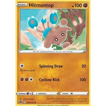 Volný čas Pokémon BRS 072/172 Hitmontop - Brilliant Stars Stav: Near Mint, Verze: NORMAL