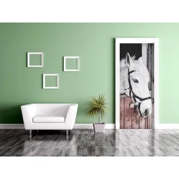 Fototapeta Samolepící fototapeta na dveře - Kůň ve stáji
