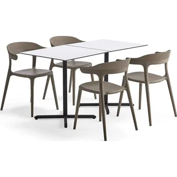 Jídelní set Jídelní set BECKY + CREEK, 2 stoly a 4 židle, taupe