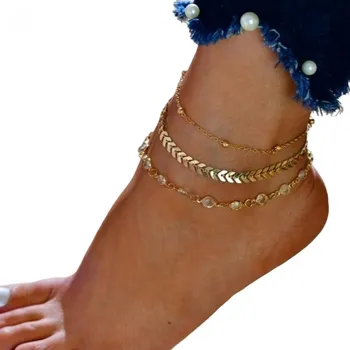 Náramek IZMAEL Sada náramků na nohu SA 27548 Zlatá KP27548