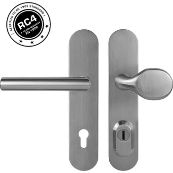 MPK - SECURO S01 PLUS - SO M1 FAVORIT PZ PLUS s otvorem pro vložku, 90 mm, 60 - 70 mm, madlo/klika BN - Broušená nerez