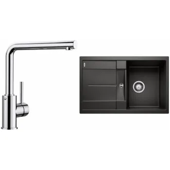 Granitový dřez Blanco Set 09-A 25 Metra 45 S Černá + Mila Chrom