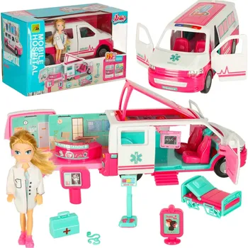 Doplněk pro panenku KIK Ambulance mobilní nemocnice příslušenství pro panenky