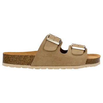 Dámské žabky Béžové Pantofle Z Řady Comfort Na Korkové Podrážce Wojas 7407764 41