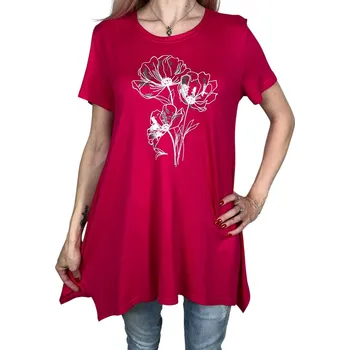 Dámská halenka Hebe Dámská růžová halenka s krátkým rukávem LILIE Barva: Růžová, Velikost: L