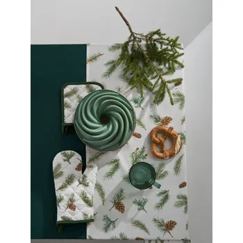 Vánoční dekorace Sinsay - Vánoční ubrus se vzorem větviček - zelená - 653GS-77X - 653GS-77X-ONE
