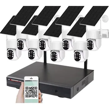 Kompletní kamerový systém solární bezdrátový PTZ 8 kamerový systém Wifi IP Pro WIP8-211B 4MPx, CZ menu