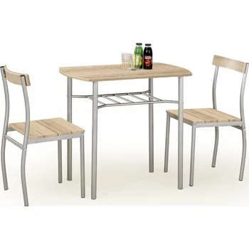 Jídelní set Jídelní set LANCE — 2+1, kov, MDF, chrom / dub sonoma