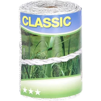 KERBL 449114 CLASSIC ohradníkové lanko 250m, 6 x 0,20mm Niro, bílá