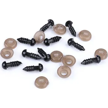 Oči s pojistkou 6 mm - černé,