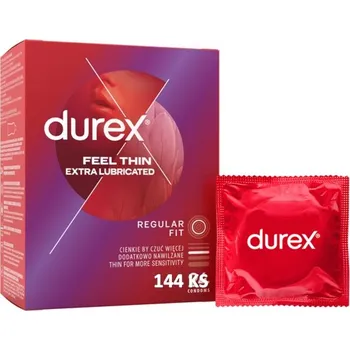 Kondom Durex Feel Thin Extra Lubricated - kondomy, 144 ks