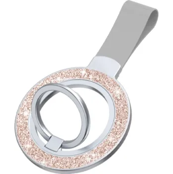 Třpytivý magnetický MagSafe otočný 360° stojánek pro iPhone - růžovozlatý