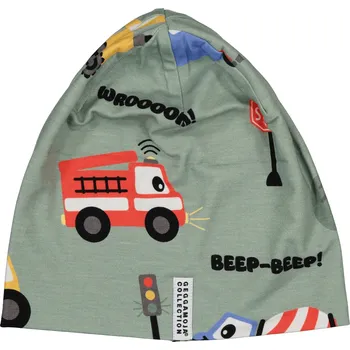 Čepice Dětská tenká bambusová čepice Geggamoja - Green tractor Velikost: 44-46cm (6-12 měsíců) XXS