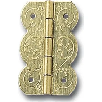 Nábytkové kování Ozdobný kazetový závěs, 25x16 mm, mosazná ocel