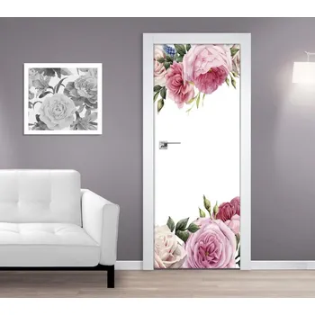 Fototapeta Samolepící fototapeta na dveře - Malované květy