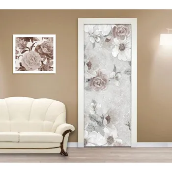 Fototapeta Samolepící fototapeta na dveře - Retro květiny