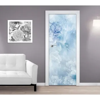 Fototapeta Samolepící fototapeta na dveře - Něžná pivoňka modrá