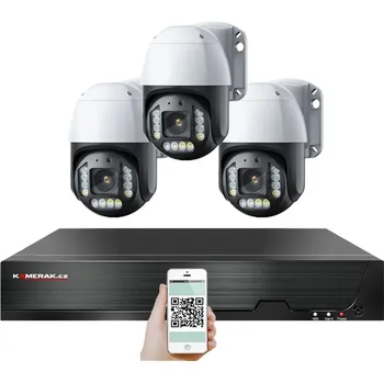 Kompletní kamerový systém 4K PoE IP 3 kamerový set XM-PTZ-321D 5x zoom, 8Mpx, CZ menu