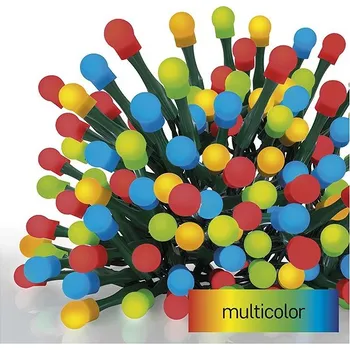 Vánoční dekorace EMOS LED vánoční cherry řetěz – kuličky, 20 m, venkovní i vnitřní, multicolor, programy, časovač