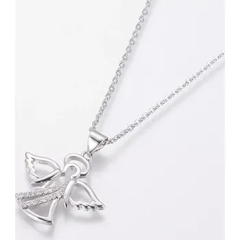 Náhrdelník TOPBEADS Řetízek s přívěskem anděla Stříbrná