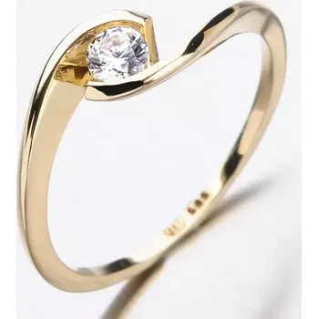 Prsten Dámský prsten žluté zlato 585 zirkon 51DZ-6134Z-ZIR velikost 56