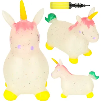 Houpací kůň KIK Dětský skákací gumový jednorožec s pumpičkou