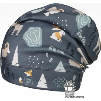 Čepice Chlapecká flísová čepice Dráče Yetti - vzor 04, šedá lesní zvířátka