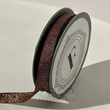 Stuha Stuha tkaná 1,5 cm x 10 y - bordó/zlatá