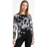 Reporter Young | Dívčí halenka z transparentní síťoviny s asymetrickým střihem - Barva ŠEDÁ, Velikost 158 253-0442G-18-160-1