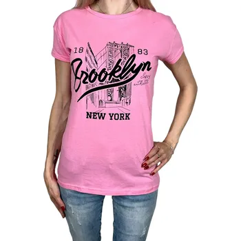 Evren Dámské tričko s krátkým rukávem BROOKLYN Barva: Růžová, Velikost: L