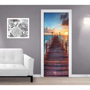 Fototapeta Samolepící fototapeta na dveře - Molo západ slunce