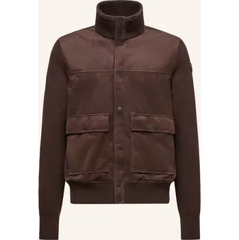 Moncler Pánská Kožená Bunda Ze Směsi Materiálů, hnědá, 52