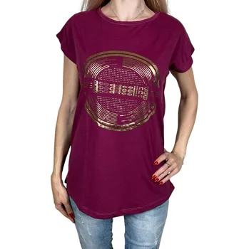 Emola Dámské tričko s krátkým rukávem FEELING Barva: Vínová, Velikost: M