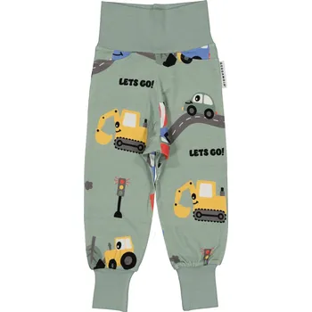 Bambusové dětské rostoucí kalhoty Geggamoja - Green tractor Velikost: 50/56