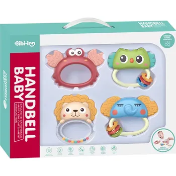 CHIPOLINO Sada chrastítek s kousátky Animals 4ks