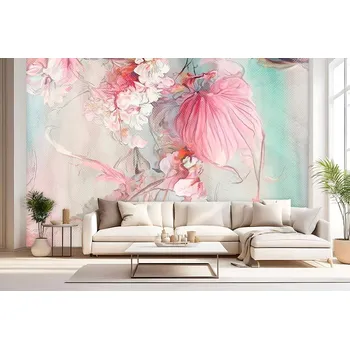 Fototapeta Fototapeta na zeď - Tiché malované květy Typ: Samolepící vinylová