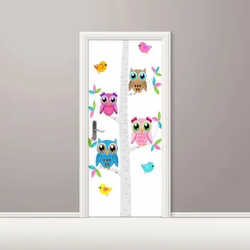 Fototapeta Samolepící fototapeta na dveře - Dětský metr sovičky