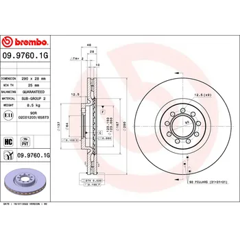 Brzdový kotouč Souprava brzd, kotoučová brzda BREMBO KT 10 022