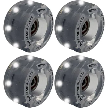 Kolečko k in-line bruslím Supreme - Light Up Grey - 62mm - svítící kolečka na trekové brusle (4 kusy)