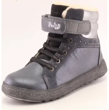 PONTE Dětská zimní kožená obuv AZ PVG222-740A podšívka vlna šedá 33