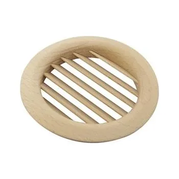 Větrací mřížka Větrací rozeta kulatá o 74 mm, sání o 60 mm, přírodní buk pařený
