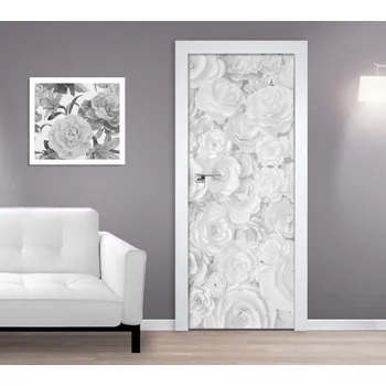 Fototapeta Samolepící fototapeta na dveře - 3D Bílé růže