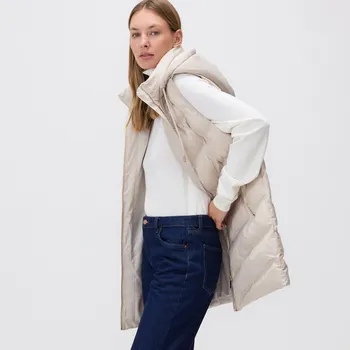 Reserved - Prošívaná vesta s kapucí - tělová - VZ733-02X - VZ733-02X-L