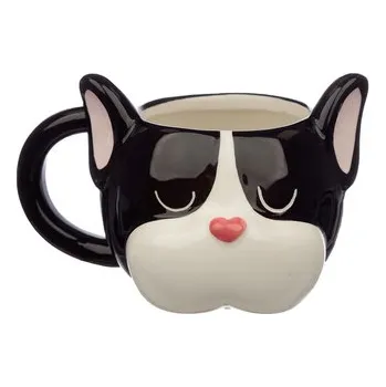 Keramický hrnek Psí parta - Hlava francouzského buldočka