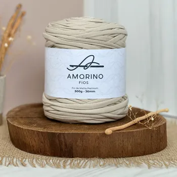 Příze Amorino Fios Textilní špagáty Amorino Fio - Premium 36mm Areia