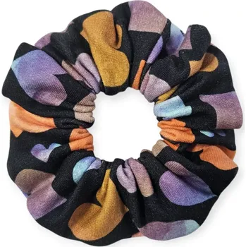 ESITO | Gumička do vlasů scrunchies Barevná srdce - černá / UNI