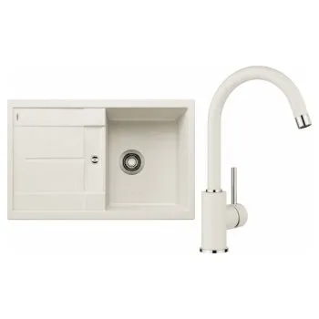 Granitový dřez Blanco Set 09-B 25 Metra 45 S Bílá soft + Mida Bílá soft